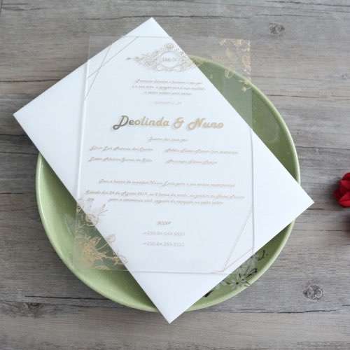 Acrylic Invitation Card Marriage Invitation Foil Printing Card